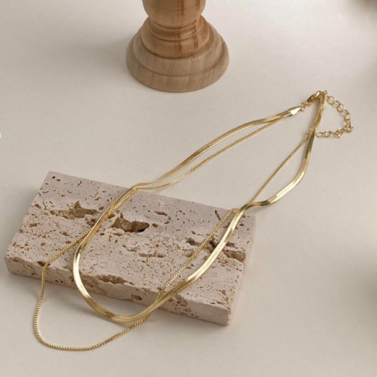 简约双层蛇骨项链